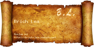 Brich Lea névjegykártya